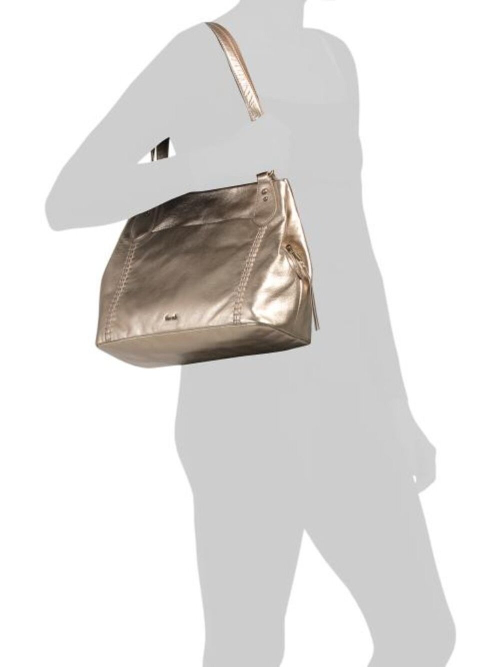 THE SAK Leather Melrose Metallic Satchel Tote - Picture 5 of 5
